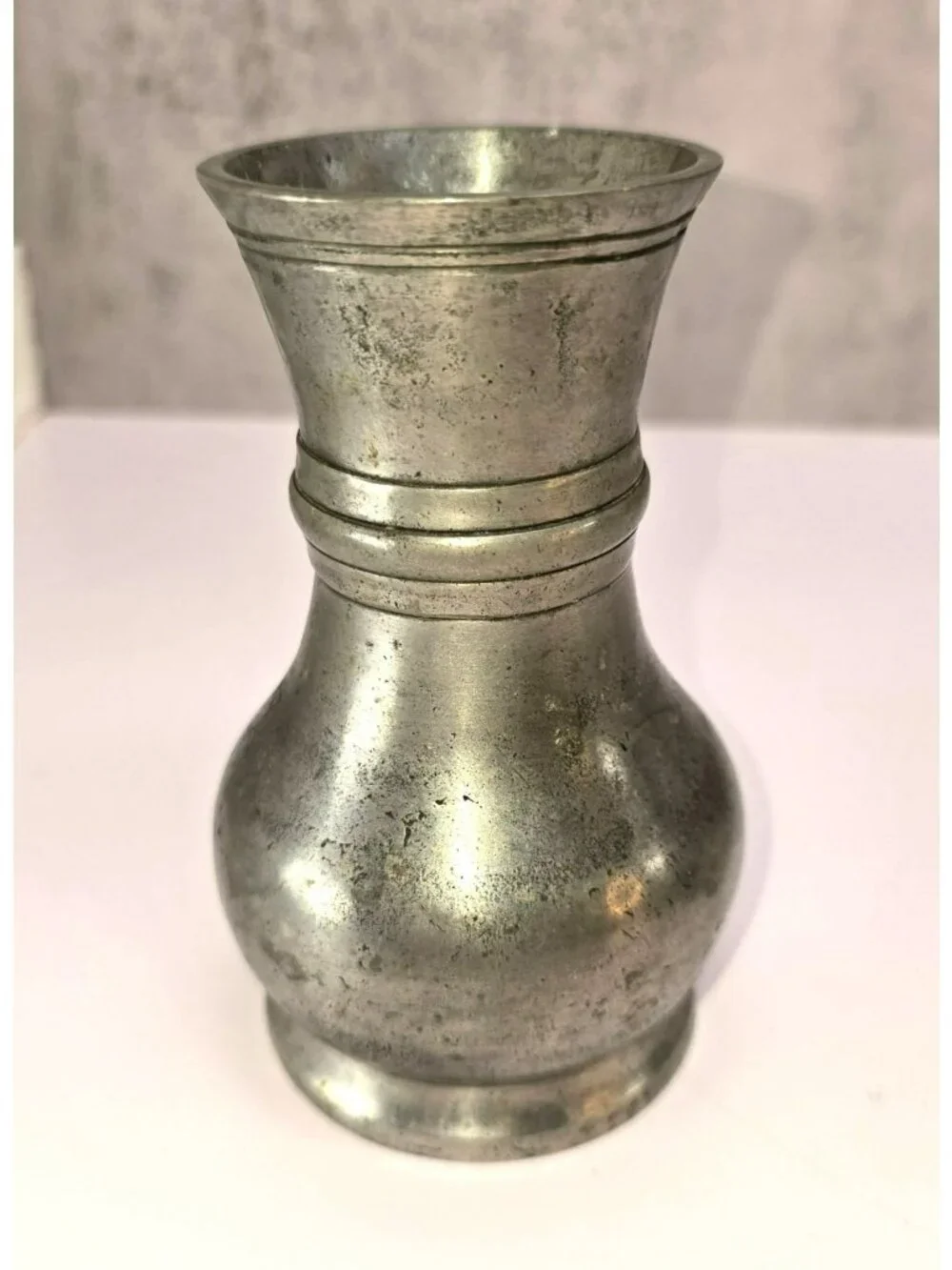 Vintage Les Etains Pewter Vase Paris France Decorative Collectible 5 In CM2355